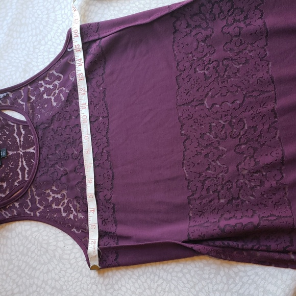 Women's Raspberry Purple Razorback Sheer Tank Top Size XS - Picture 8 of 15